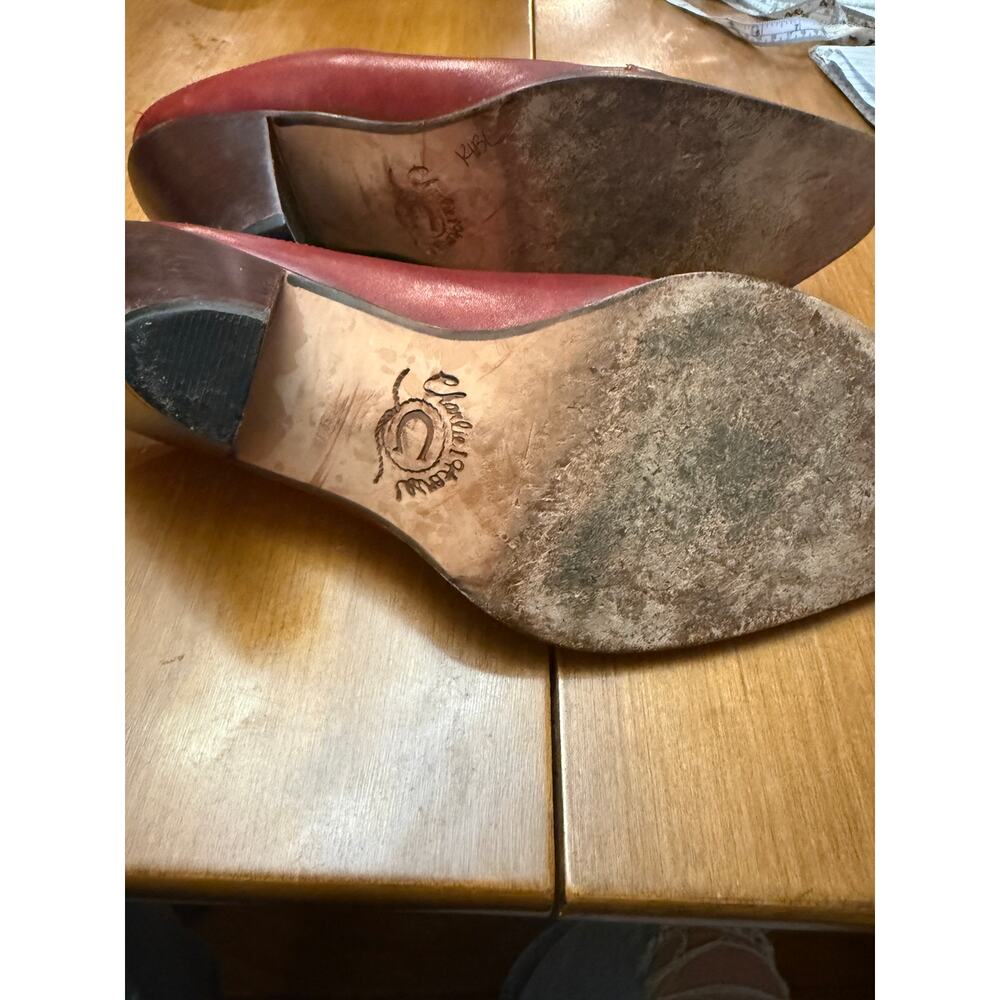 Classic Red Leather Pointed Mule Heels - Picture 5 of 6